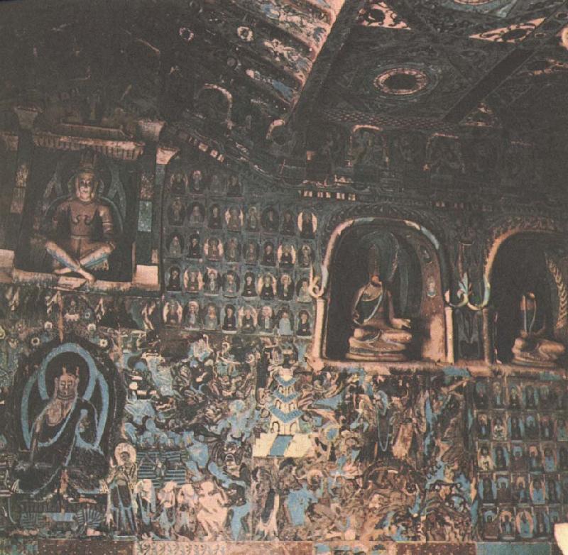 william r clark denna vangmalning fran 400 talet hittade stein de tusen buddhornas grotta Norge oil painting art